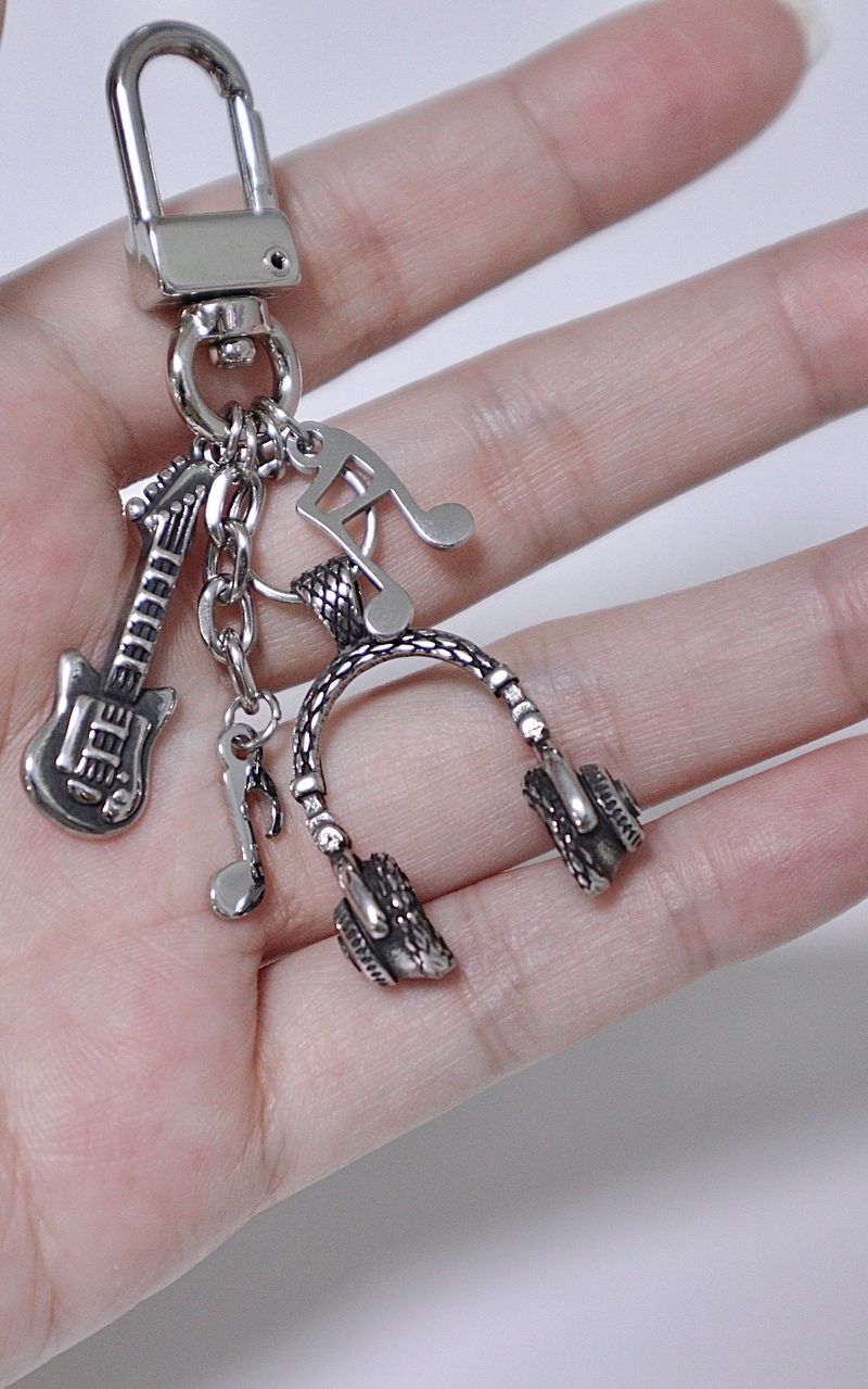  Headphone music guitar keyring