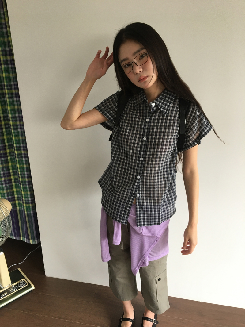 Dolman check shirt (4color)
