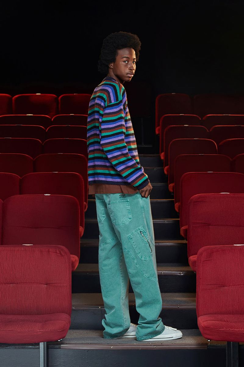 STRIPE MOHAIR KNIT / NAVY