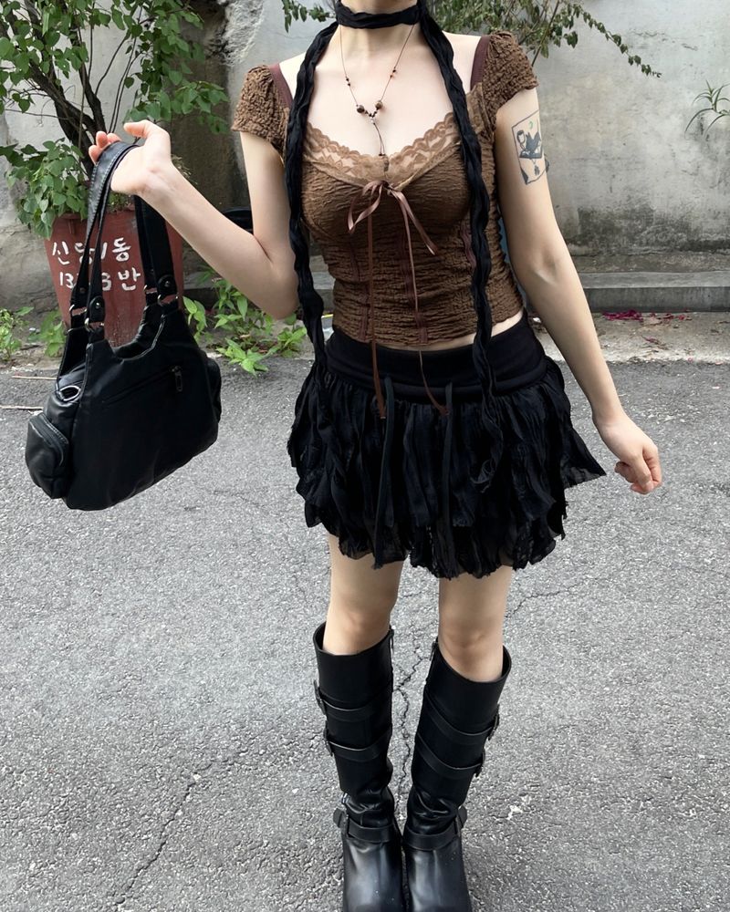Kuro Wave Kangkang Skirt