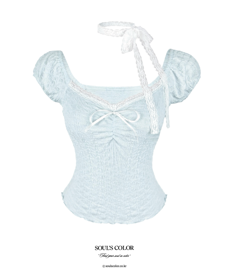 SOUL'S COLOR（ソウルズカラー）の「Fairy Lace Shirring Top (3color)（Tops）」