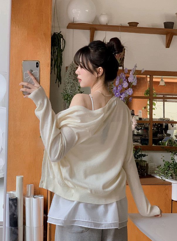 Forever Cashmere V-neck Knit Cardigan (12color)