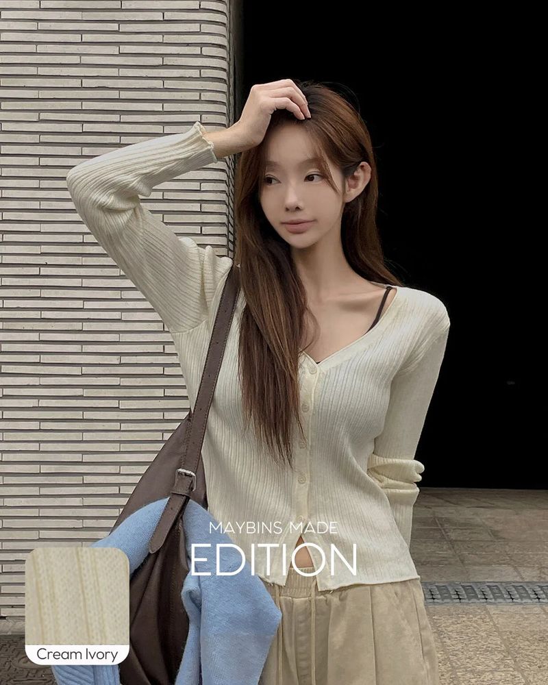 MAYBINS（メイビンス）の「MADE. Erby V-neck knit cardigan（Tops）」