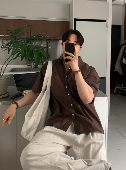 Cool Basic Semi-Over Short Sleeve Shirt