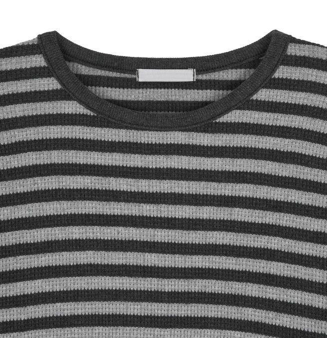 Iken Striped Waffle Crop Top