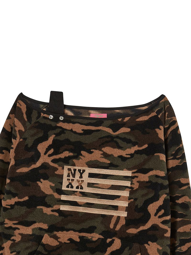 NYX FLUFFY OFF SHOULDER KHAKI