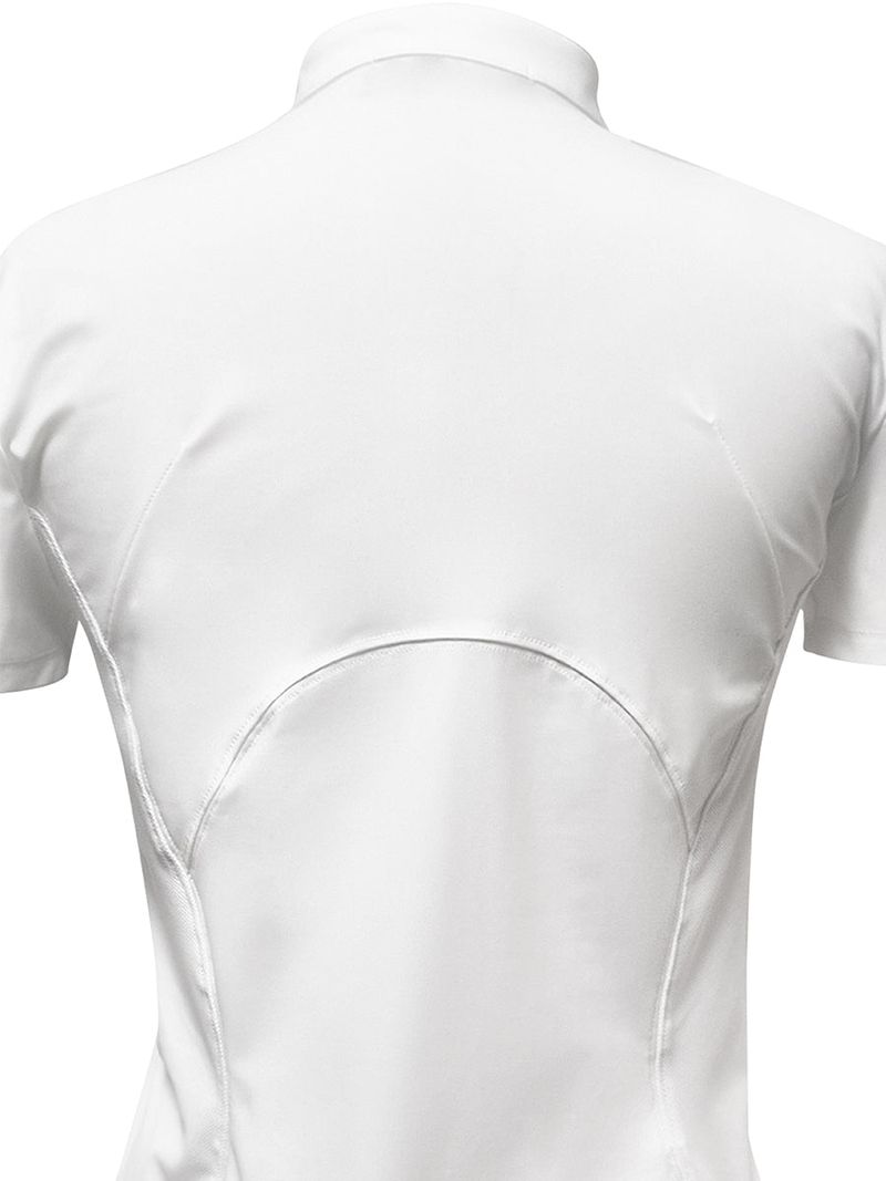  CURVED ZIP-UP SHIRT . WHITE