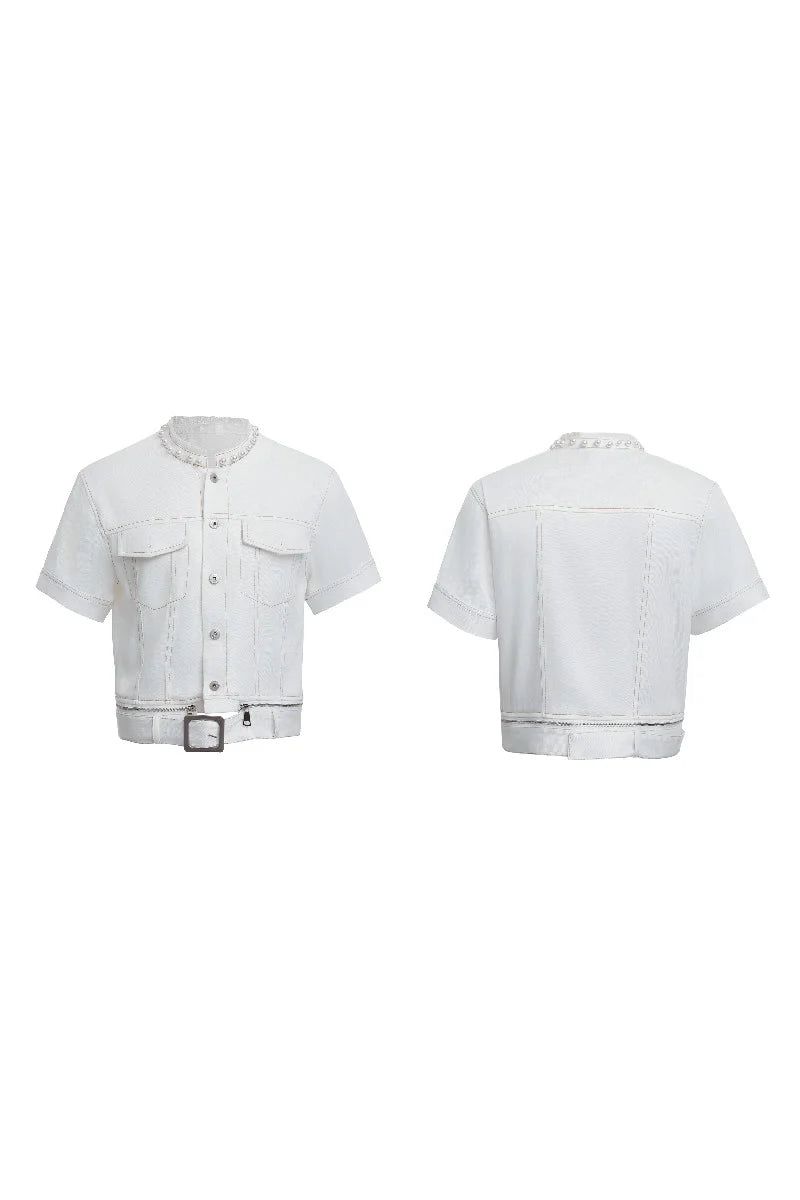 Pearl Trim Denim Shirt