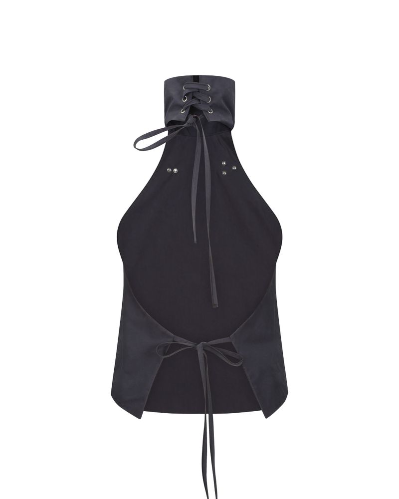 Buckle Halterneck - Charcoal