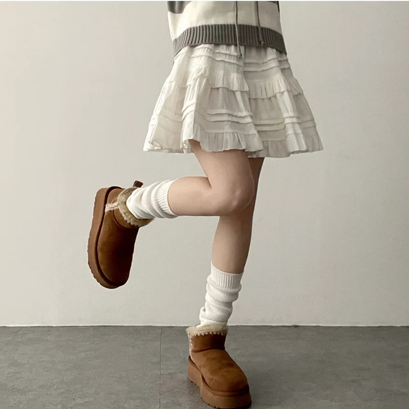 Ruffle Lace Miniskirt