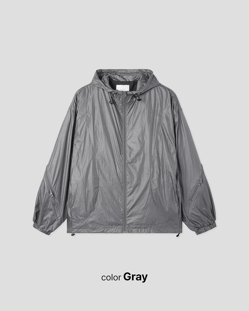 Wave Zipper Hood Windbreaker