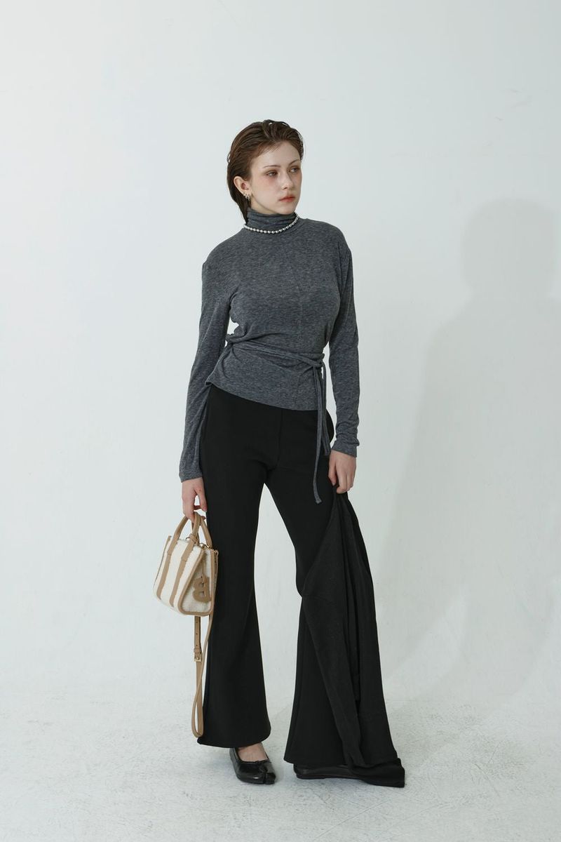 WOOL SPAN TURTLENECK T-SHIRT_CHARCOAL