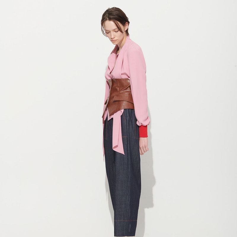  LUIS SCARF BLOUSE, PINK