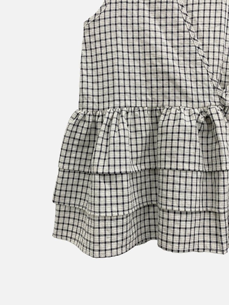 Mori Check Frill 2-Way Blouse (2c)