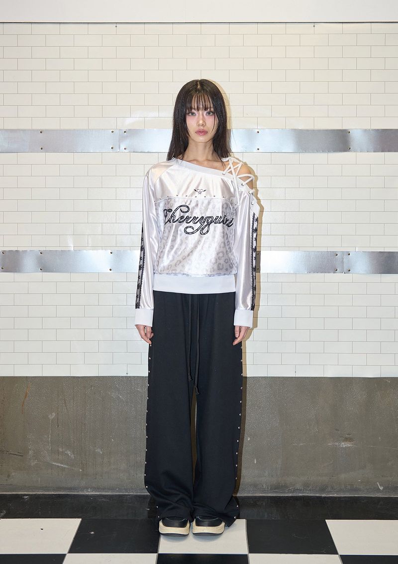leopard lace uniform mtm - white