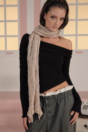 Serene drape top - black