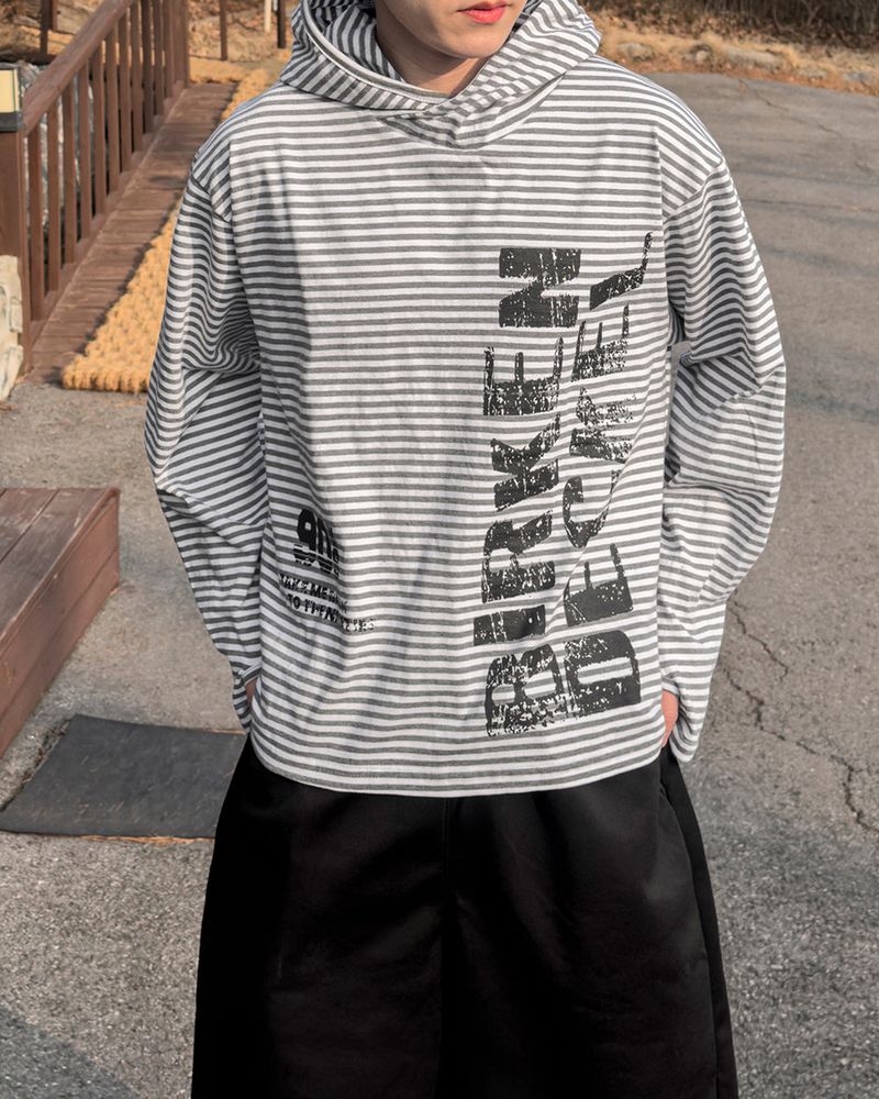 River Fingerhole Stripe Hoodie