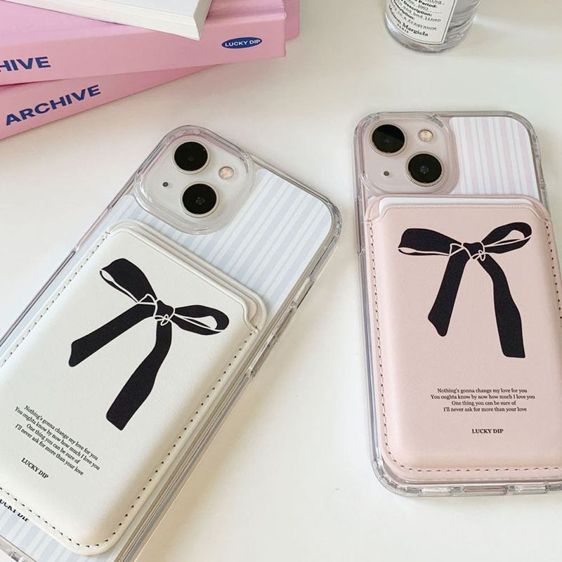 LUCKYDIP(ラッキーディップ)の「ballet core lettering ribbon magsafe card holder(Smartphone Accessories)」