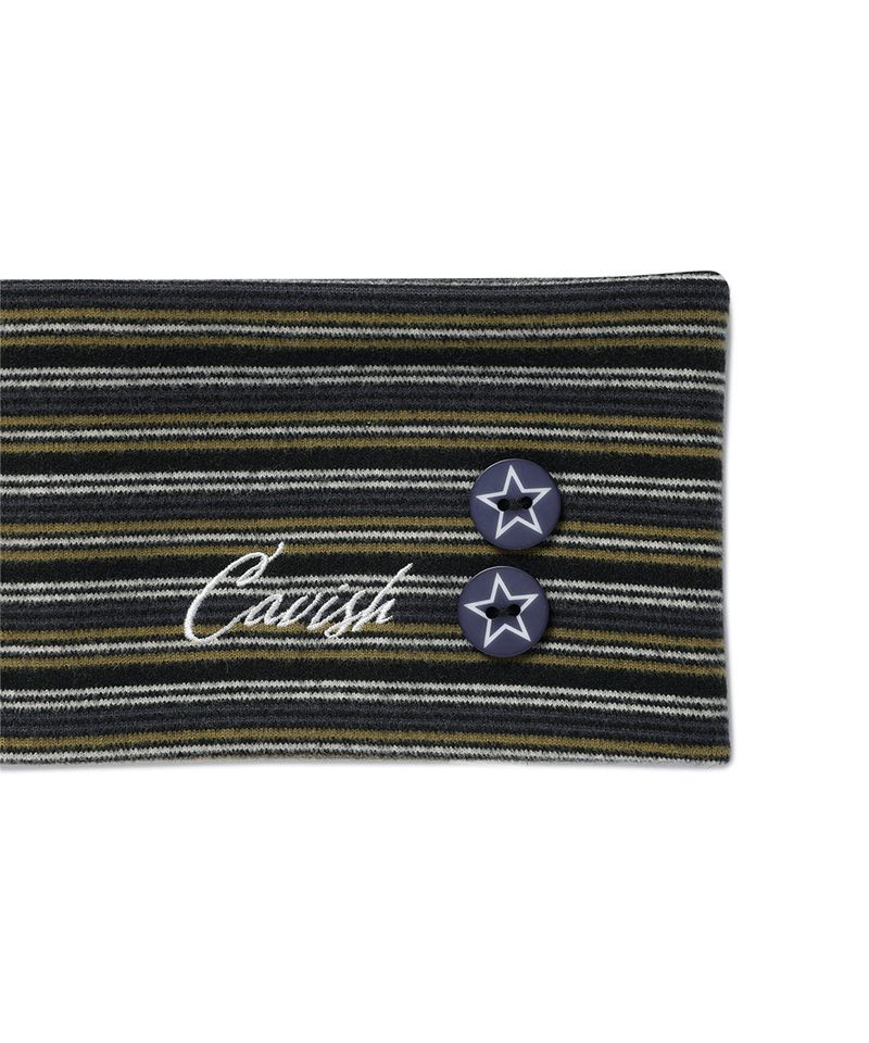 MULTI STRIPED BUTTON HAIR BAND KHAKI(CV2GFFAB70A)