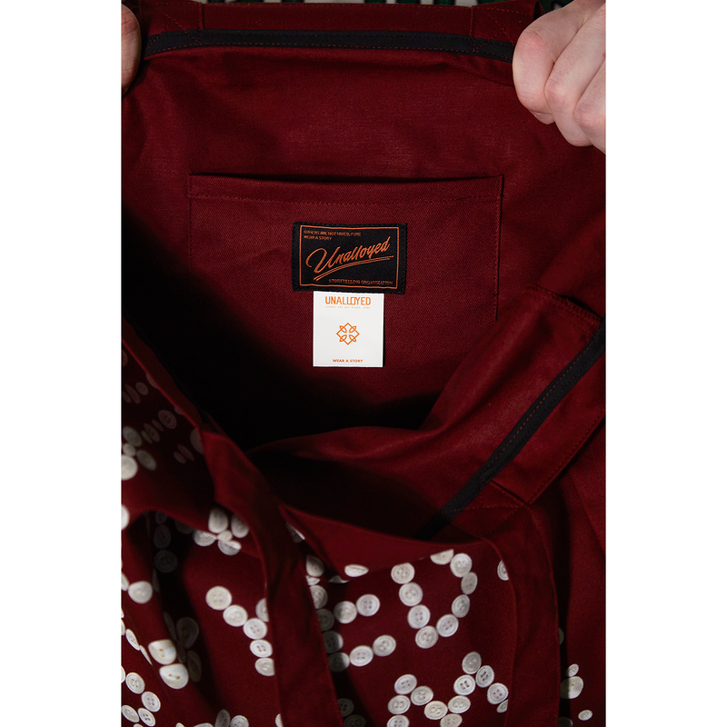 BUTTON LOGO ECO BAG / BURGUNDY