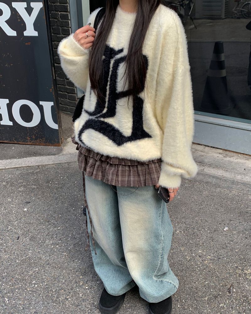 チェックレイヤードスカート