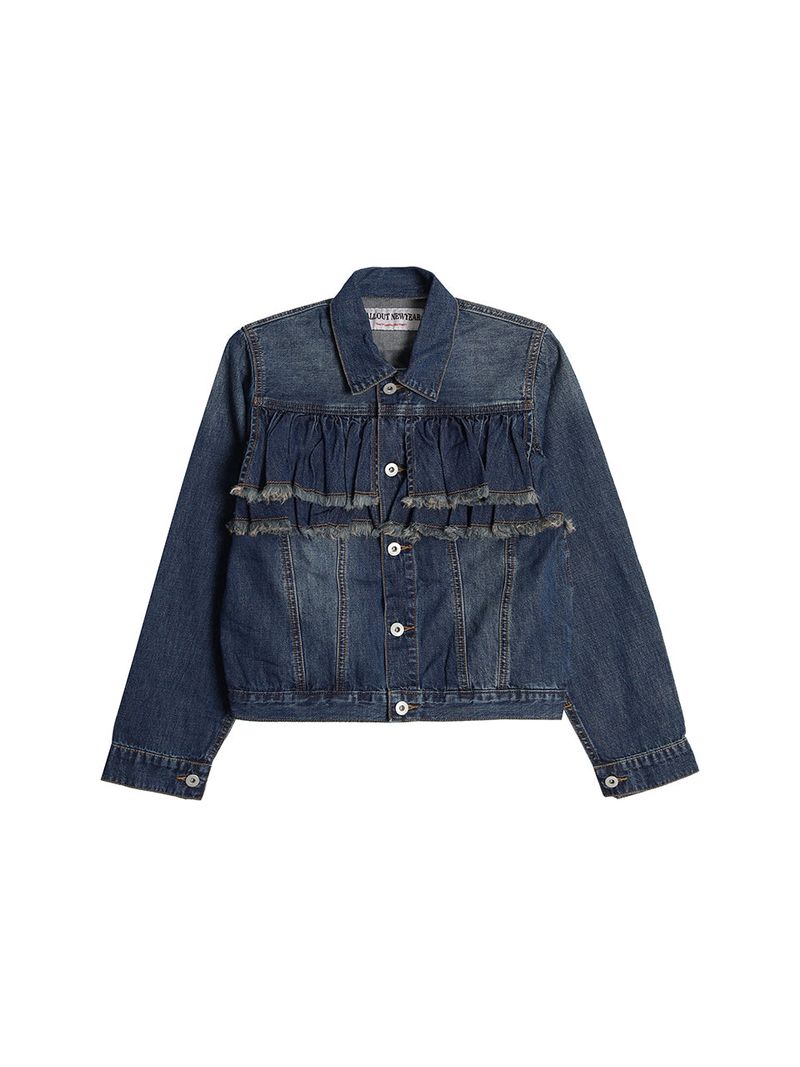 FRILL DENIM JACKET / BLUE