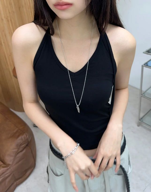 Firen V-neck halter sleeveless top