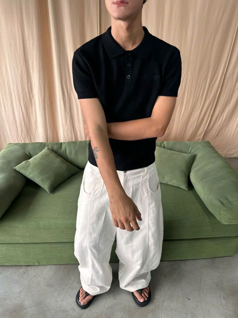 RIPOFFF Signature Logo Knit Polo