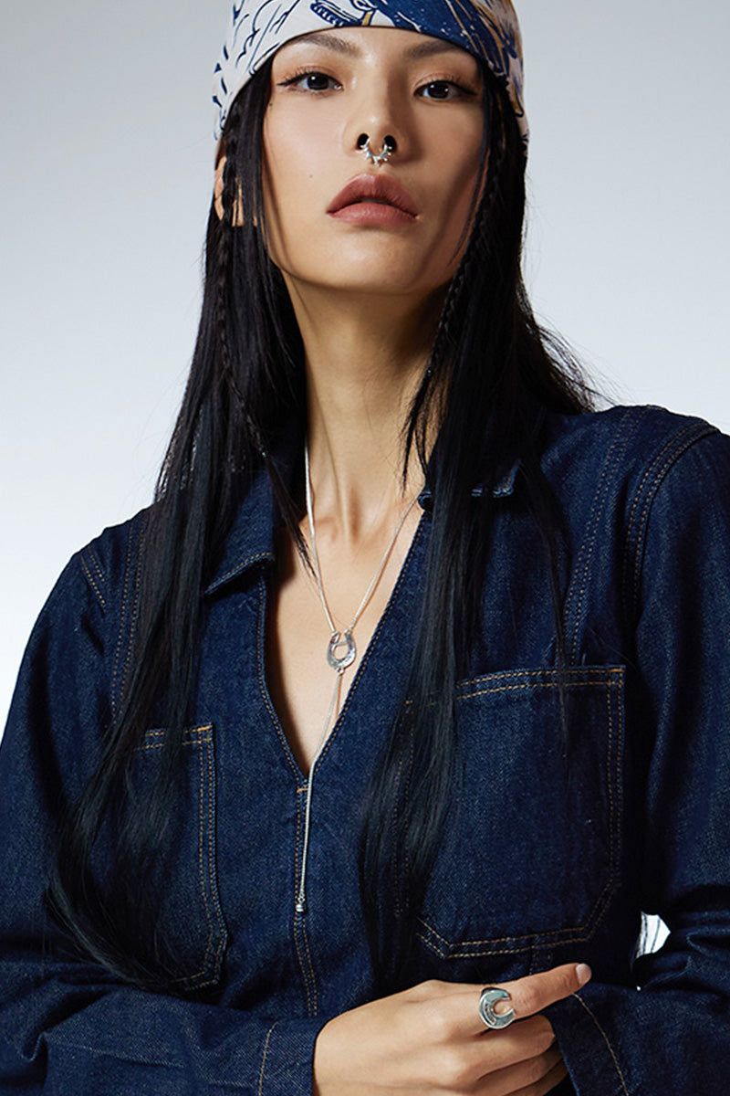 Horseshoe Drop Ball Y Chain Necklace