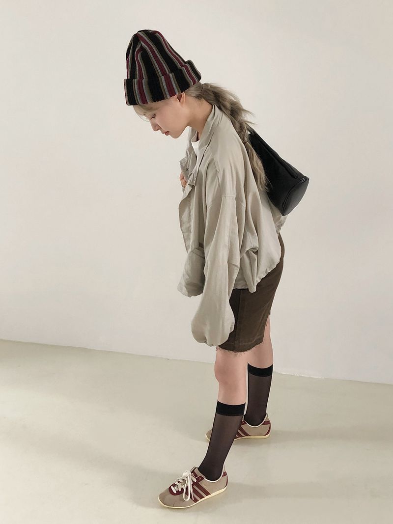 Loose fit nylon crop jk