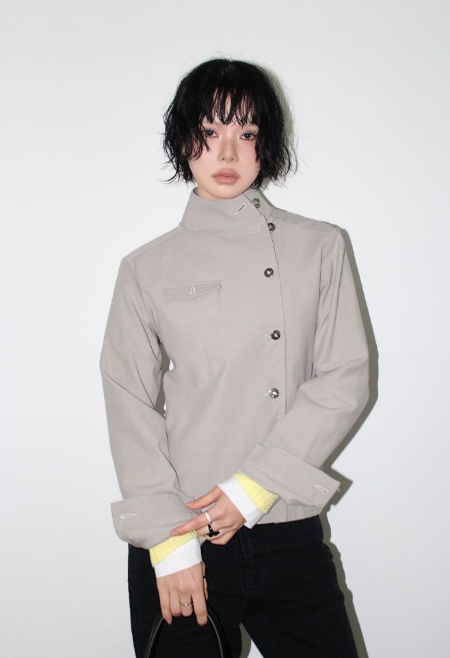 AAKE（アケ）の「UNBAL HIGH-NECK JACKET（Jackets/Outerwear）」