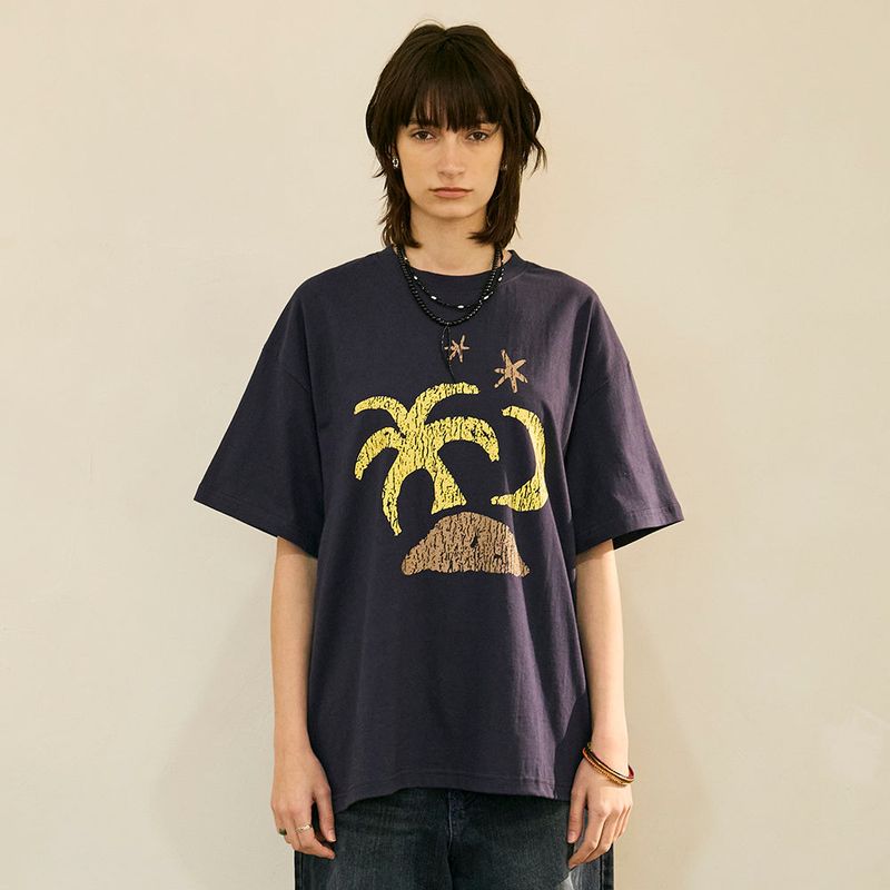 Tropical Half Sleeve T Navy