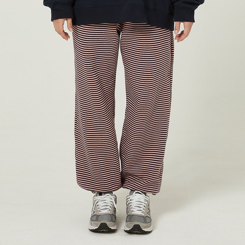 Dolphin embroidery stripe banding pants