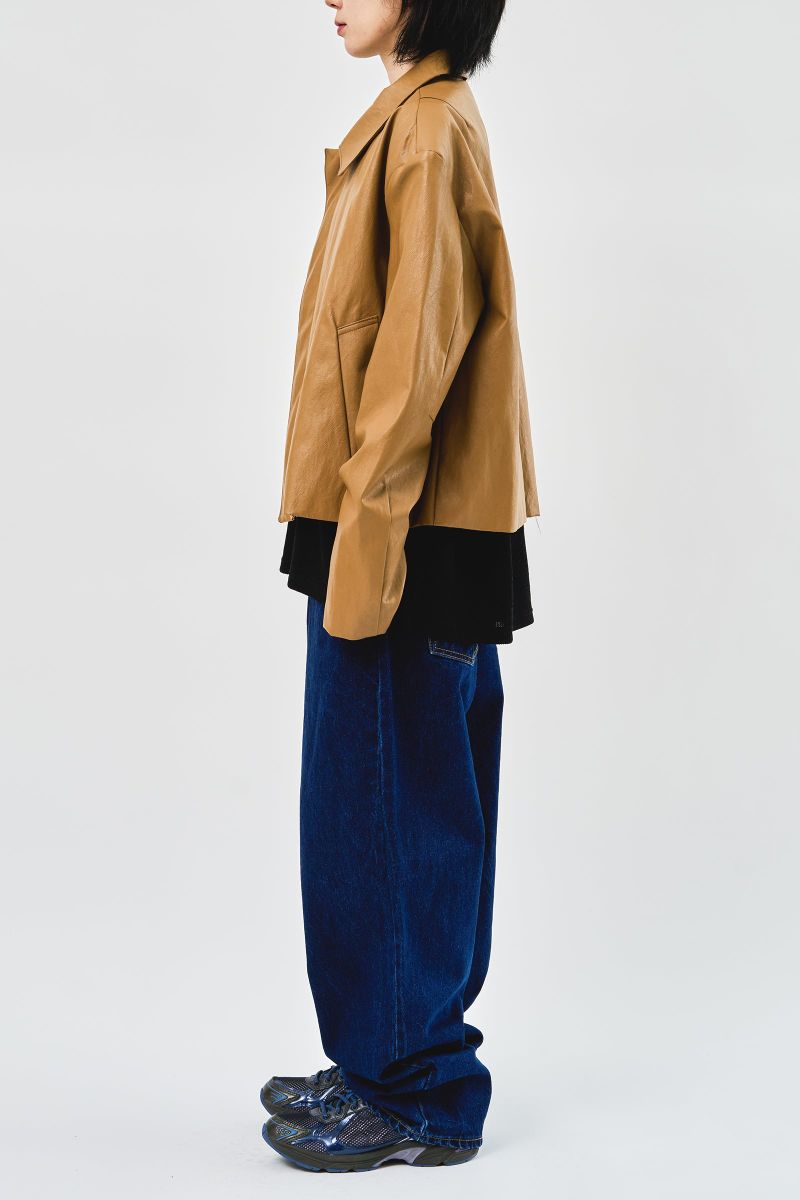 Tom Cropped Leather Jacket (2color)