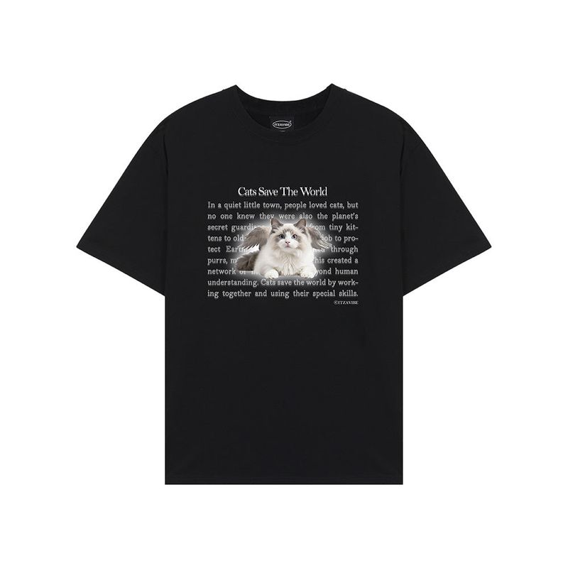 ANGEL CAT VER.4 T SHIRT - BLACK