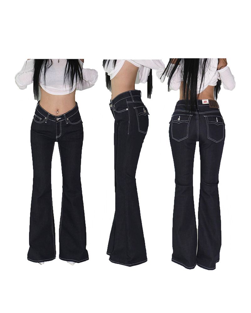 Delight-J（ディライトジェイ）の「Mark Stitch Raw Bag Bootcut Jeans（Pants）」