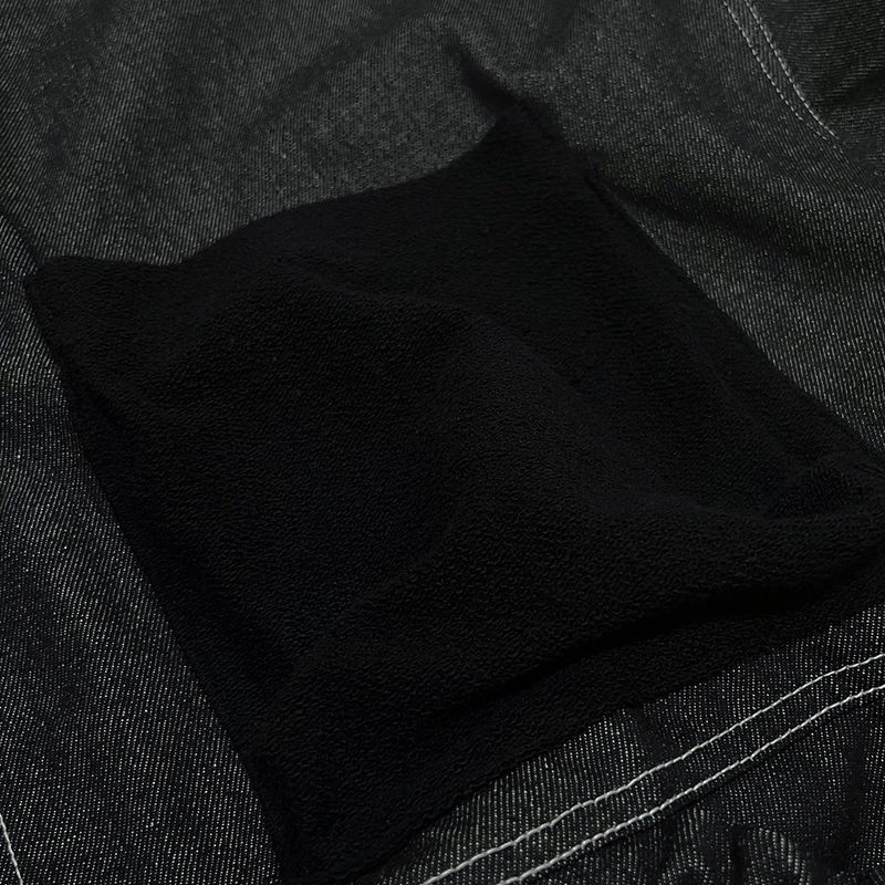 reverse Terry Pocket Denim Jacket_black