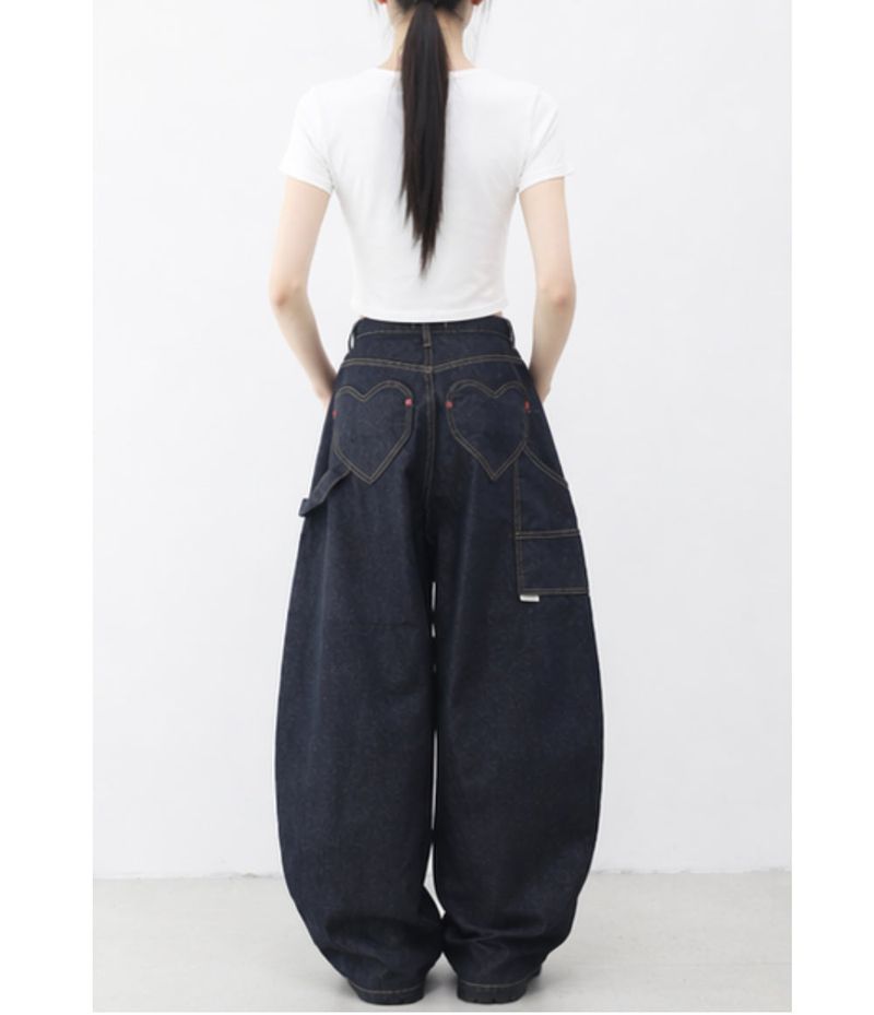 Lovehip Stitch Non-Fade Carpenter Balloon Pants