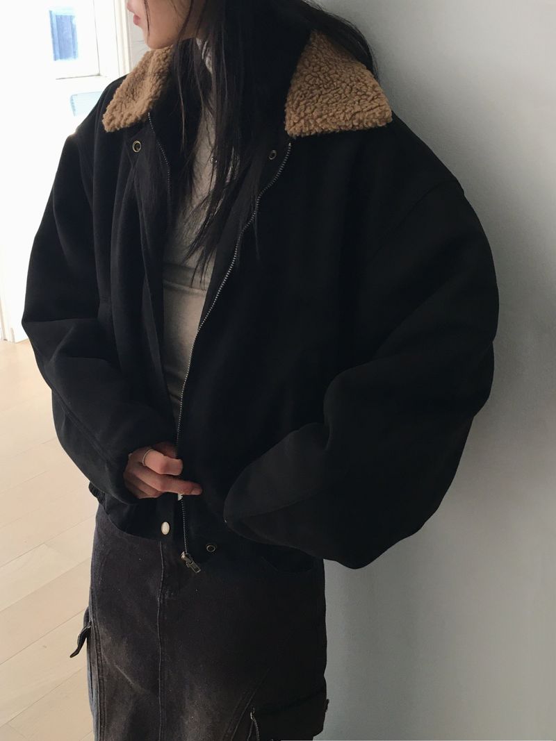 Rumber Fleece Suede Blouson Jumper