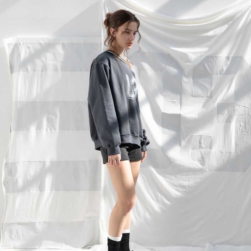 SPORTY OVERSIZE SWEATSHIRT (GREY)