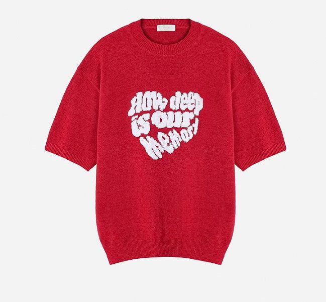 No.0843 heart half KNIT (4color)