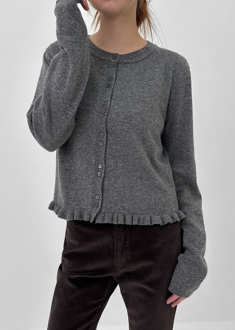 BLACKUP（ブラックアップ）の「[MADE] ポメルティフリルニットカーディガン (Wool 50%)（トップス）」