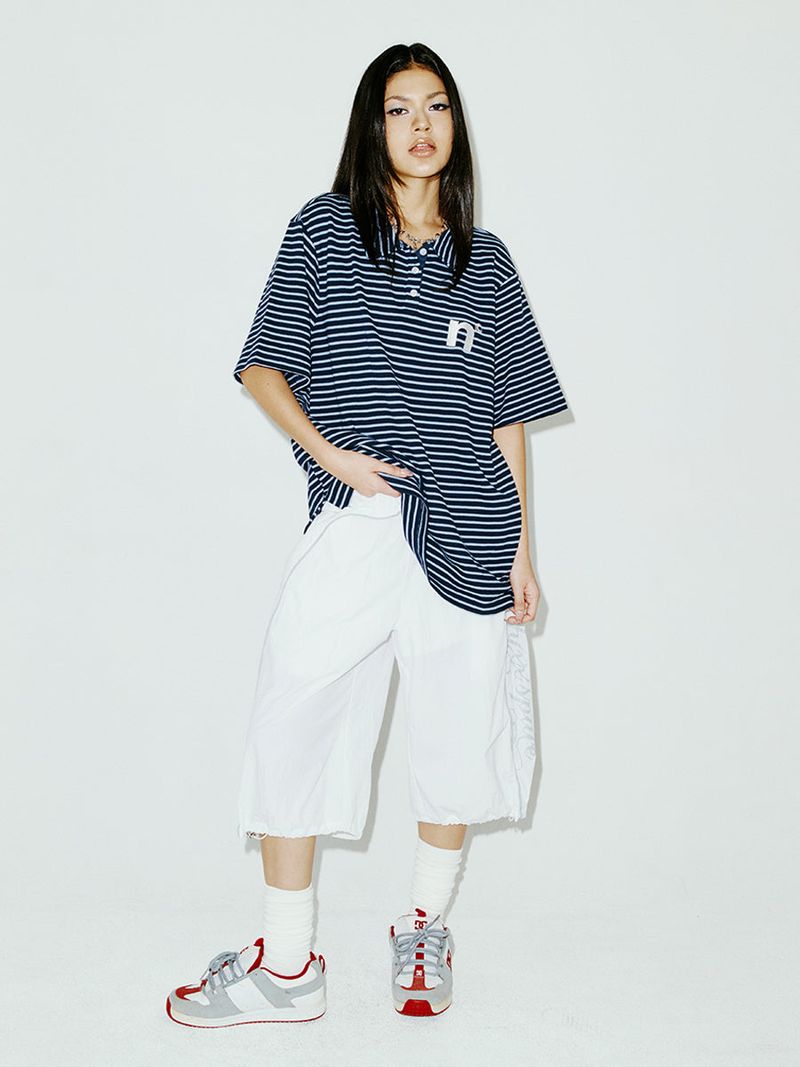 OVERSIZED WING POLO SHIRT BLUE