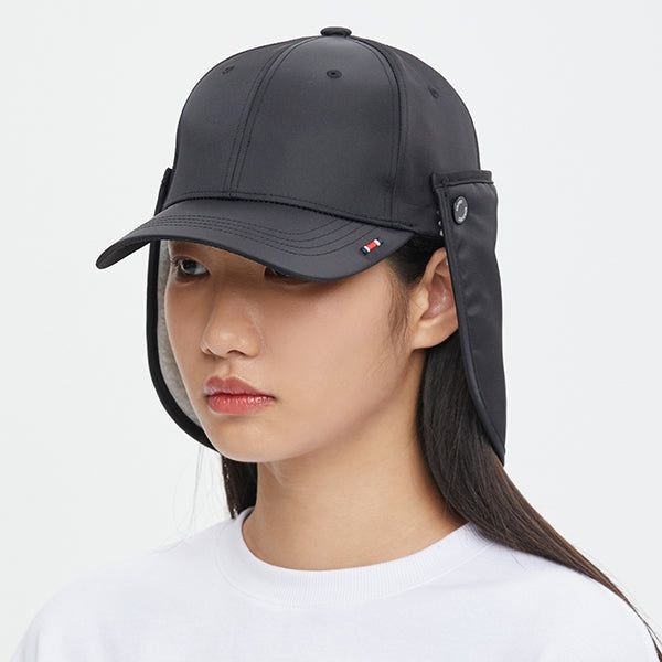 ROMANTIC CROWN（ロマンティッククラウン）の「EARFLAP BUTTON BALL CAP_BLACK（Hats）」