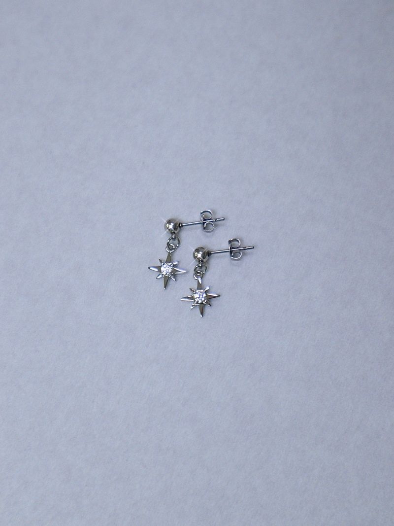 cubic square star earring