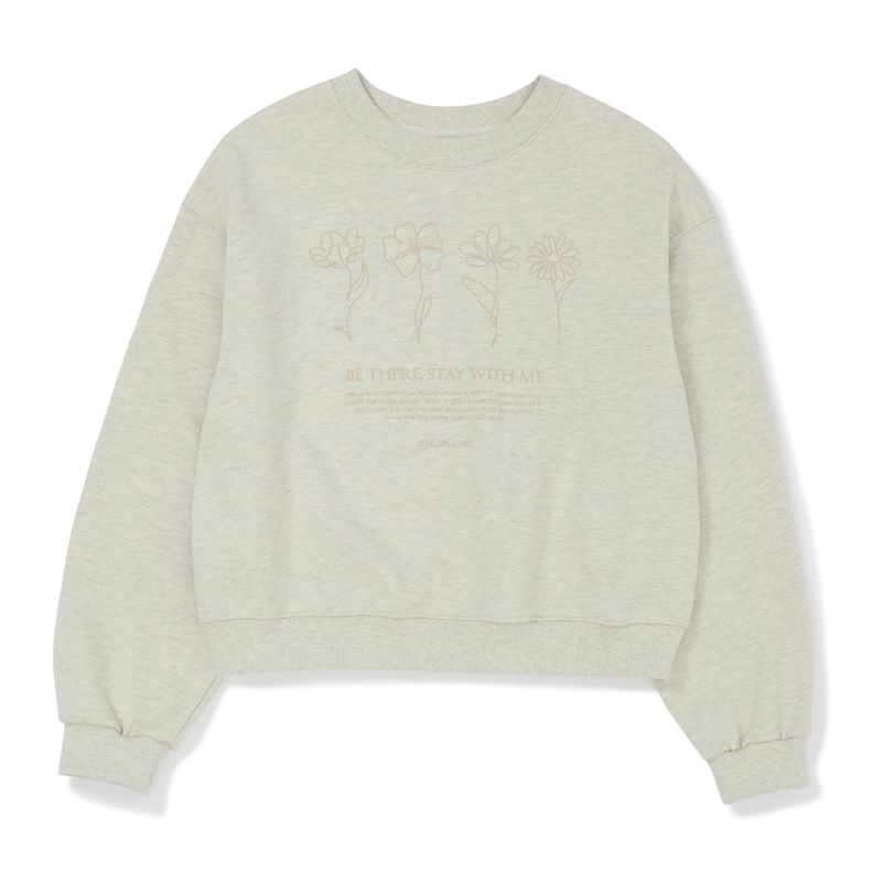 フラワーハンドグランピックスウェット/Flower Hand Graphic Sweatshirt [OATMEAL]