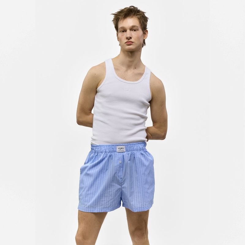 UNISEX LABEL TRUNK SHORTS_SKYBLUE