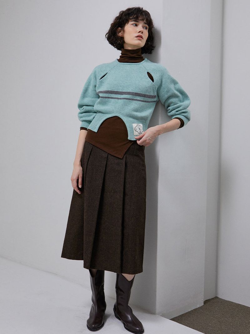 VITALSIGN（バイタルサイン）の「[LINE] Wool Blend Pleats Skirt（Skirts）」