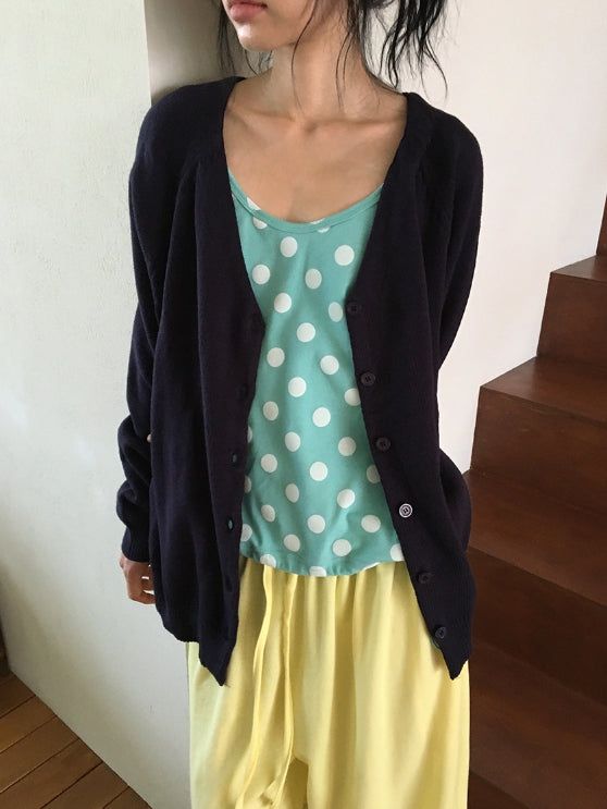 Minaru Loose Fit String Dot Sleeveless