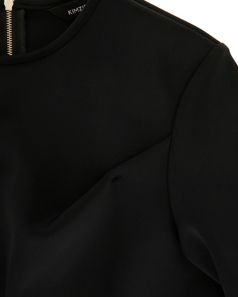 Pintuck Jersey Top _ Black